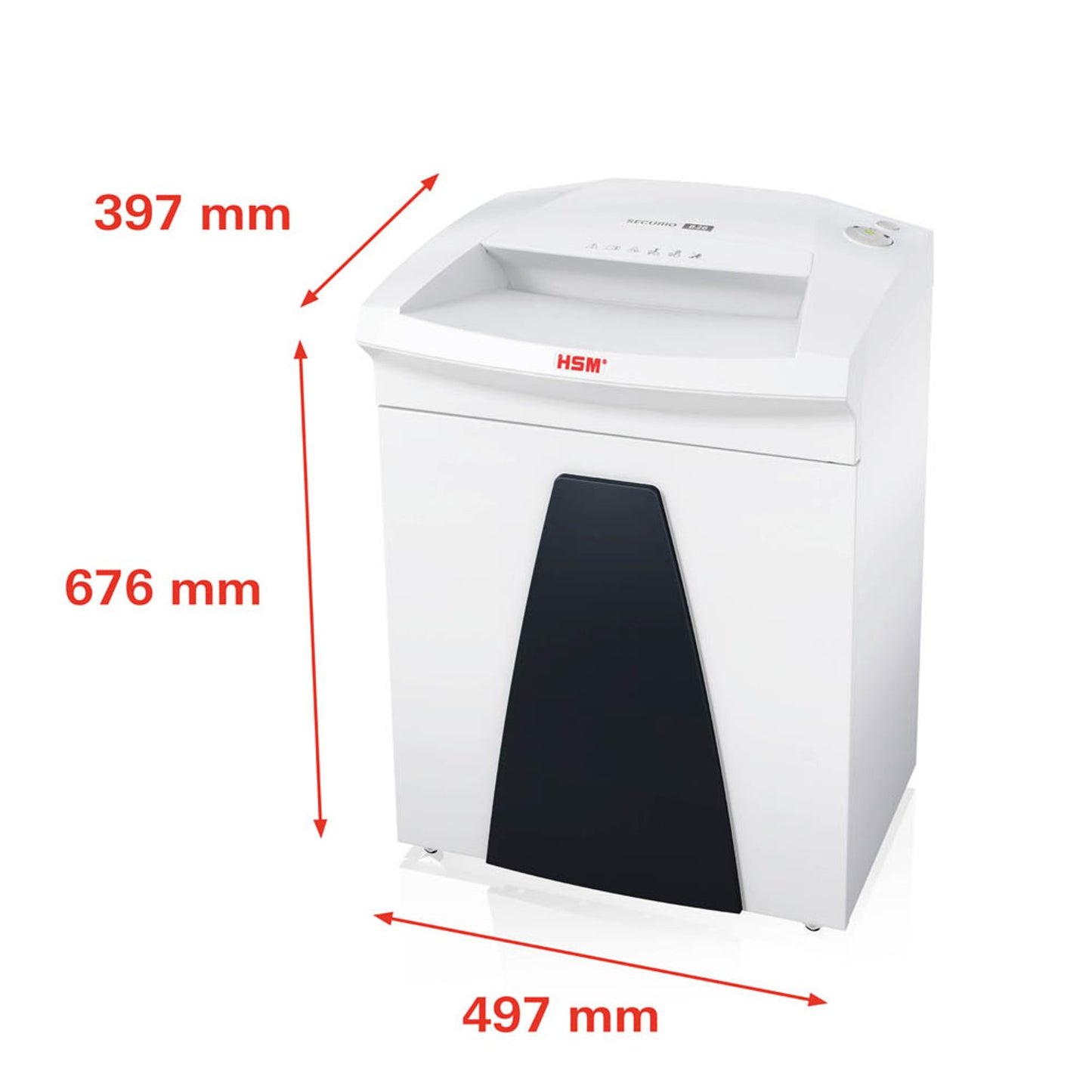 HSM SECURIO B26 Aktenvernichter mit Partikelschnitt P-6, 0,78 x 11 mm, bis , weiß | 1805111
