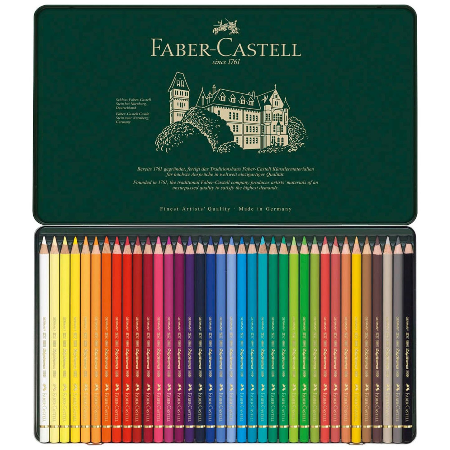 FABER-CASTELL Polychromos Buntstifte farbsortiert | 110036 | 1 Pack = 36 St.