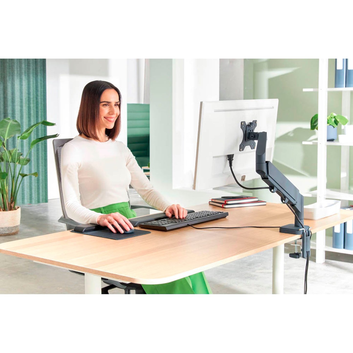 LEITZ Monitor-Halterung Ergo dunkelgrau für 1 Monitor, Tischklemme | 64890089