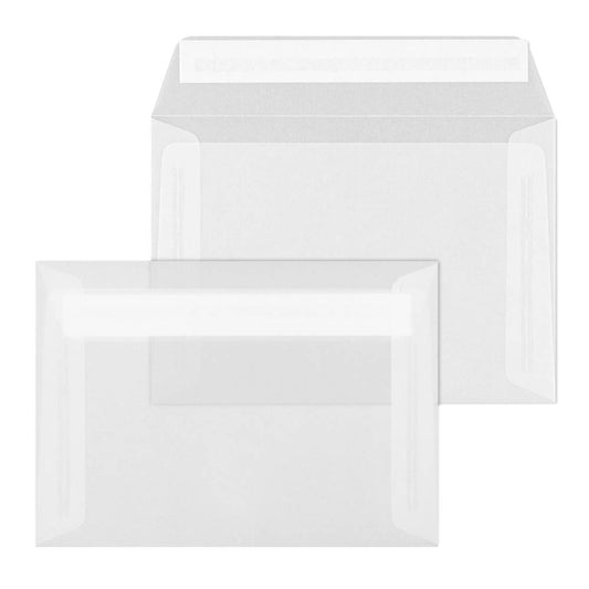 ÖKI Briefumschläge DIN C6 ohne Fenster transparent haftklebend | 45655 | 1 Pack = 50 St.
