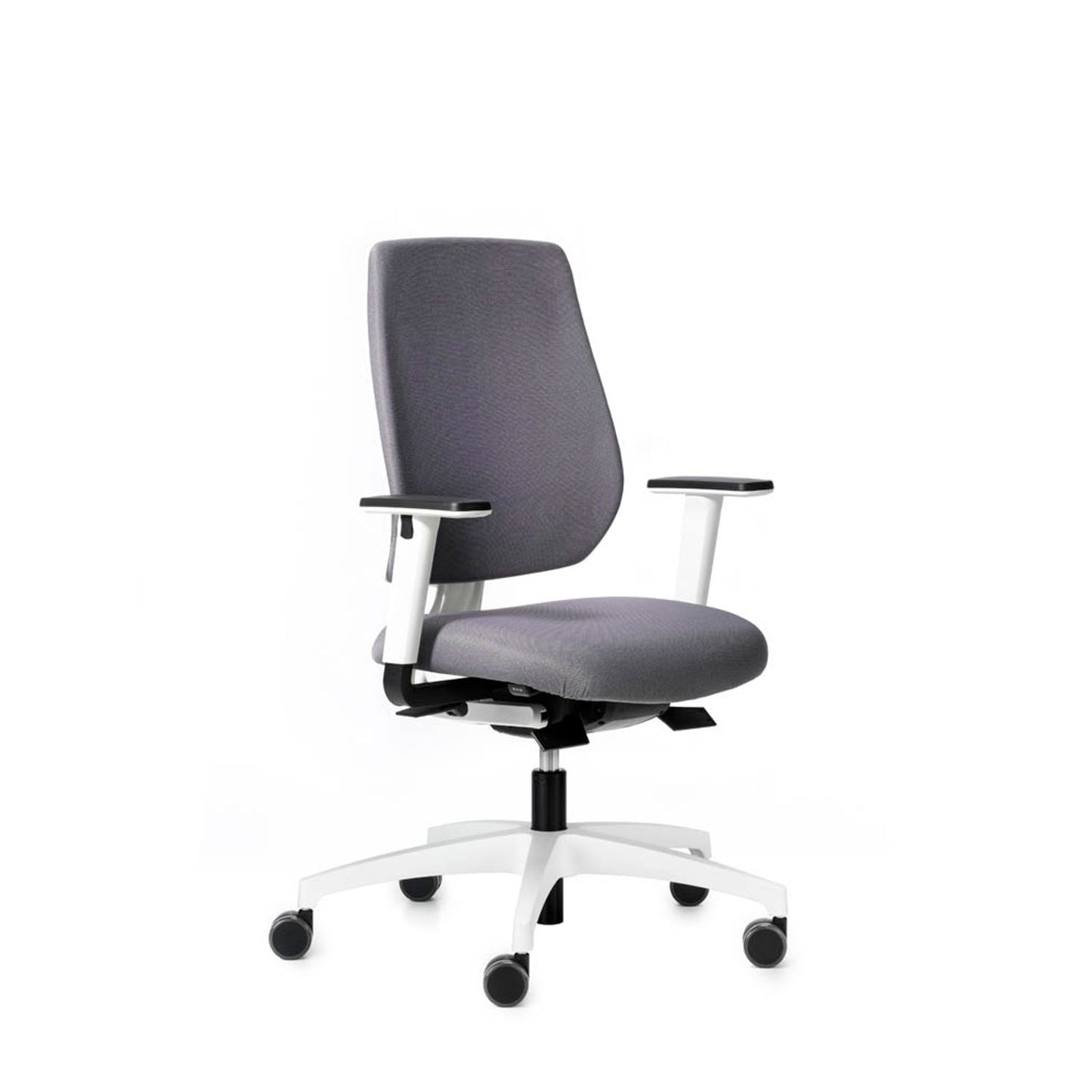 Dauphin Bürostuhl speed-o comfort Stoff grau, Gestell weiß | 7639 KVW A208 FHKVW S50GS R75W 012.031