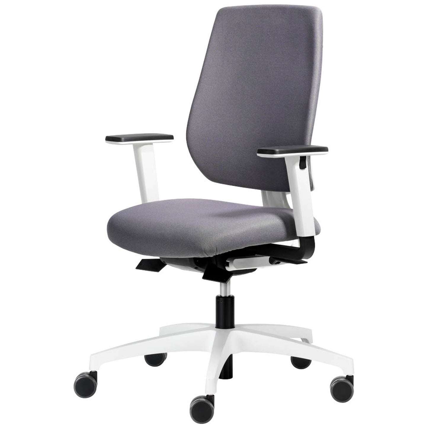 Dauphin Bürostuhl speed-o comfort Stoff grau, Gestell weiß | 7639 KVW A208 FHKVW S50GS R75W 012.031