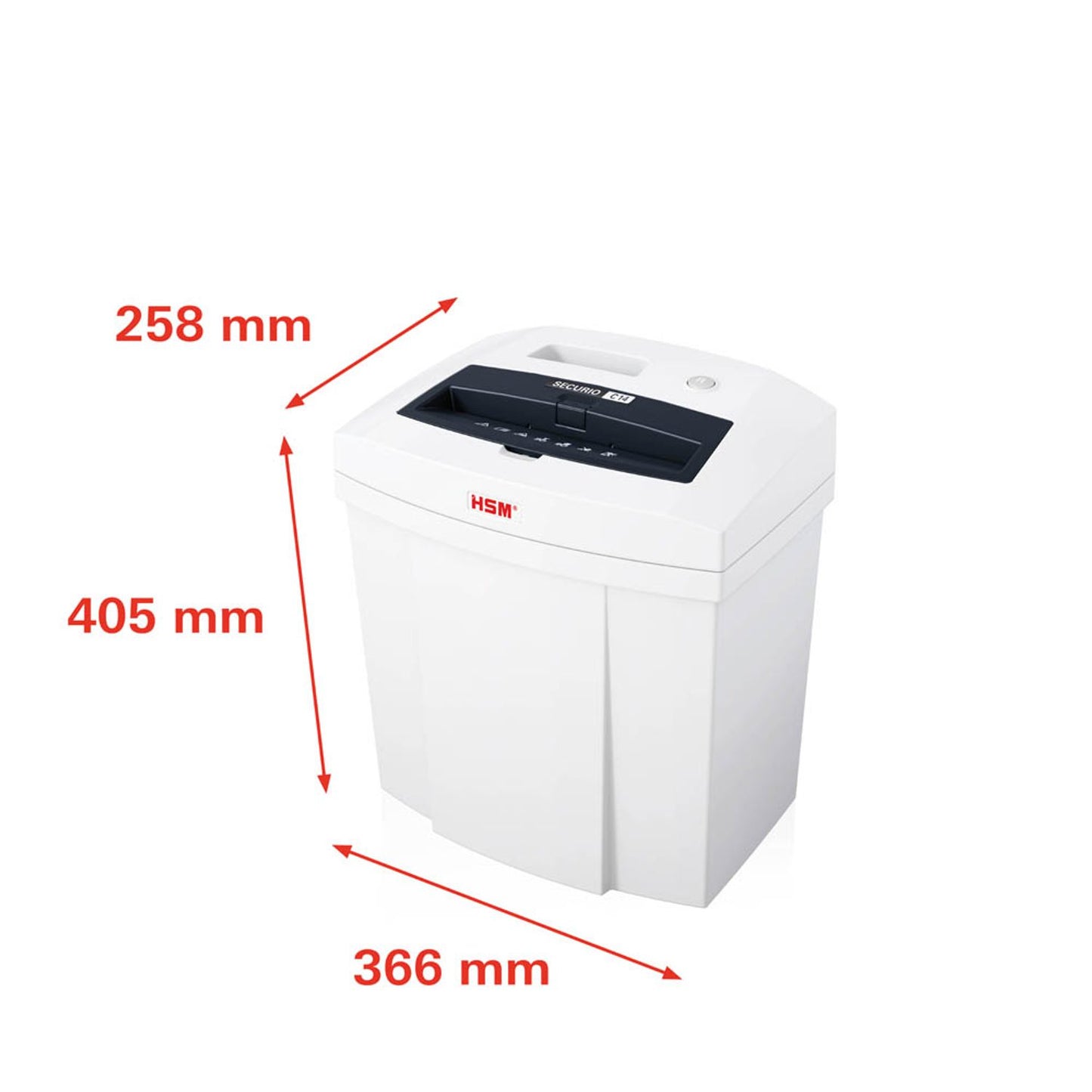 HSM SECURIO C14 Aktenvernichter mit Streifenschnitt P-2, 3,9 mm, bis , weiß | 2250111