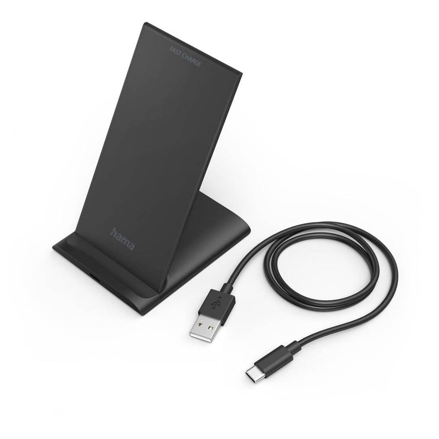 hama QI-FC10S Induktive Ladestation schwarz, Kabellänge: 1,0 m, 10 Watt | 201684