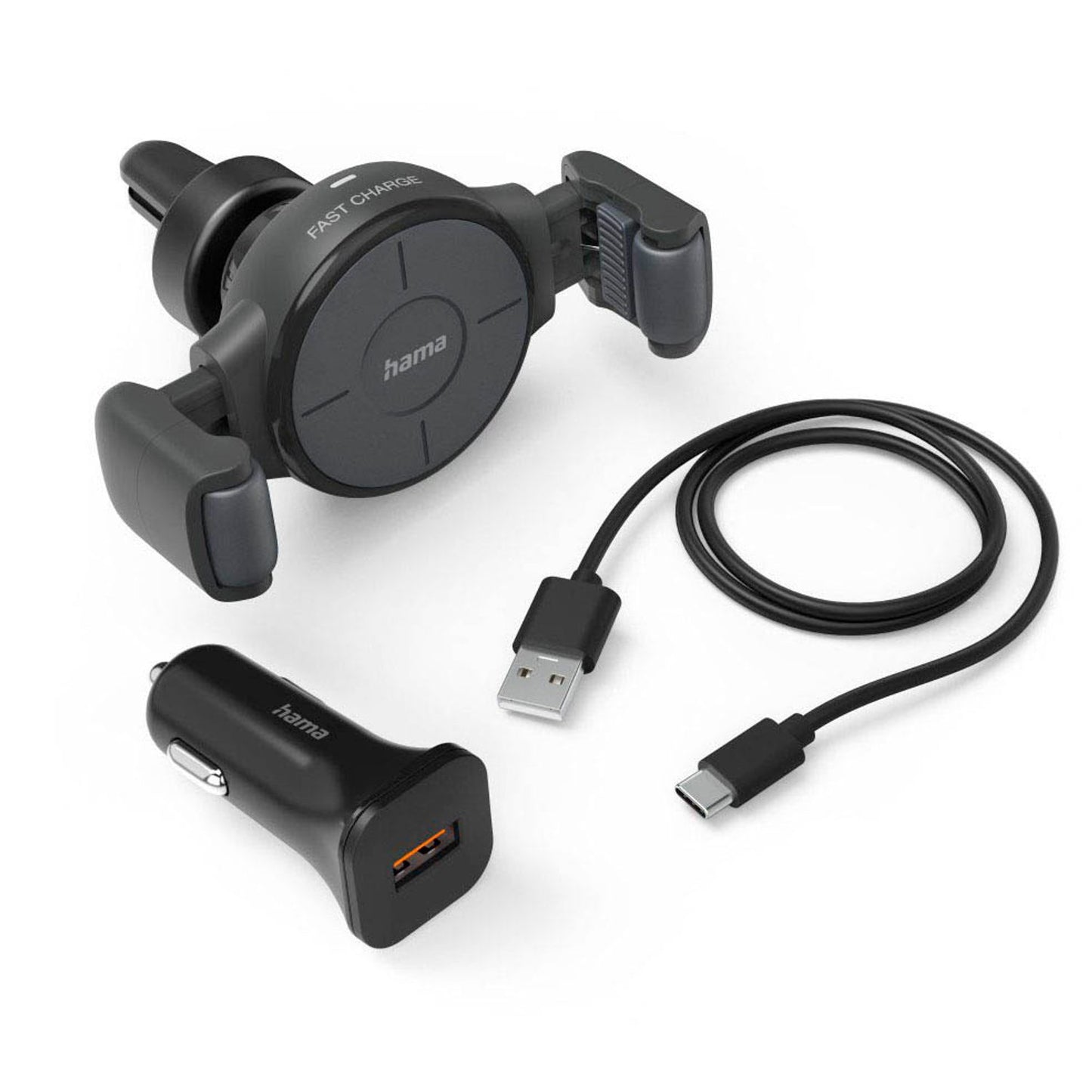 hama FC10 Flex-Set Induktives Kfz-Ladegerät schwarz, Kabellänge: 1,0 m, 10 Watt | 201677