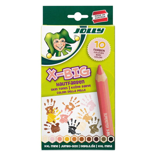 JOLLY X-BIG Hautfarben Buntstifte farbsortiert | 3099-0003 | 1 Pack = 10 St.