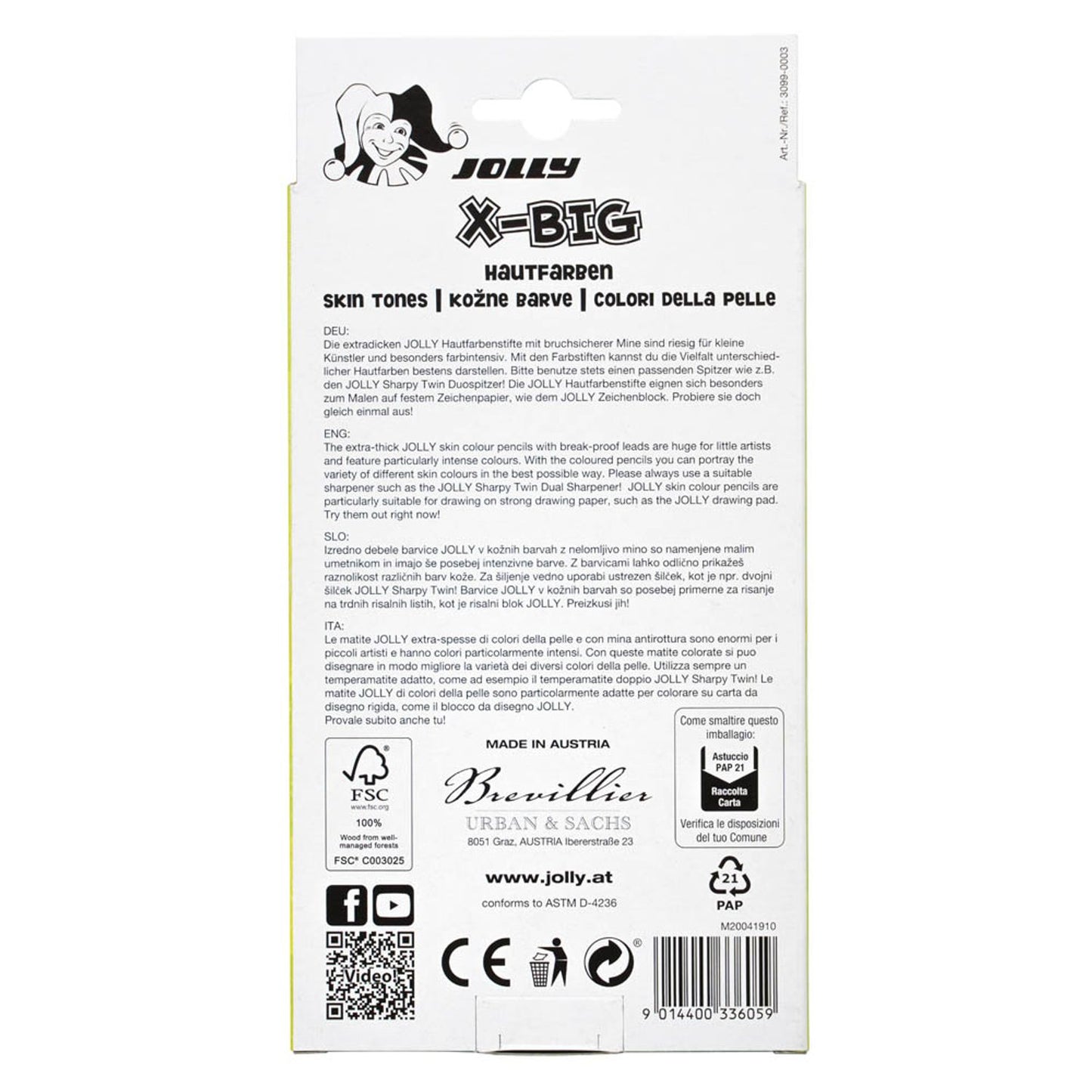 JOLLY X-BIG Hautfarben Buntstifte farbsortiert | 3099-0003 | 1 Pack = 10 St.