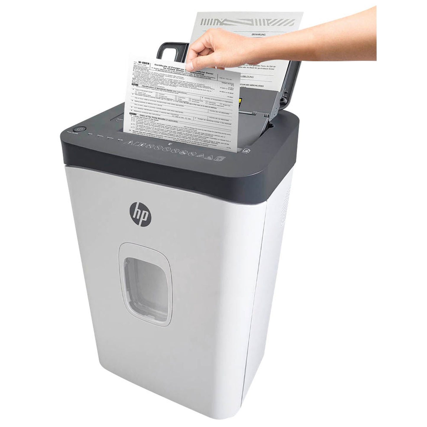 HP OneShred Auto 200CC Aktenvernichter mit Partikelschnitt P-4, 4,3 x 12 mm, bis , weiß | 2819