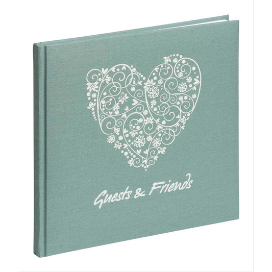 PAGNA Gästebuch Herz quadratisch blanko, minze Hardcover 128 Seiten | 30909-18