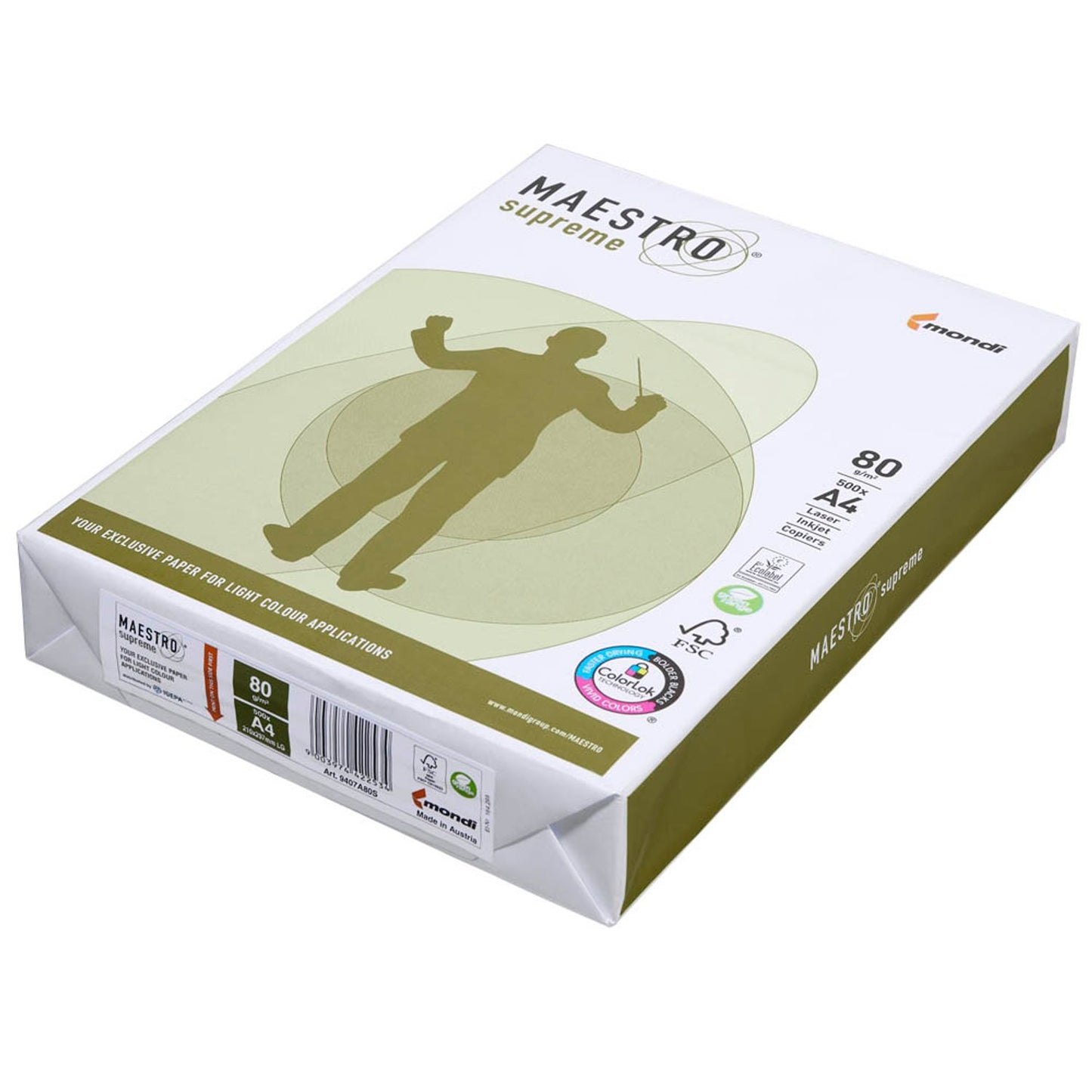 mondi Kopierpapier MAESTRO supreme DIN A4 80 g/qm | 9407A80S | 1 Pack = 500 Blatt