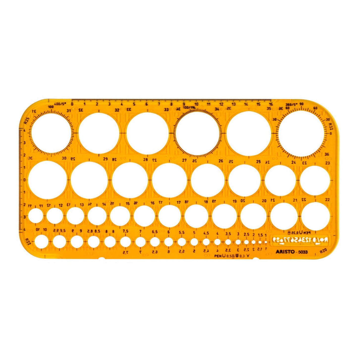 ARISTO Zeichenschablone orange | AR5033