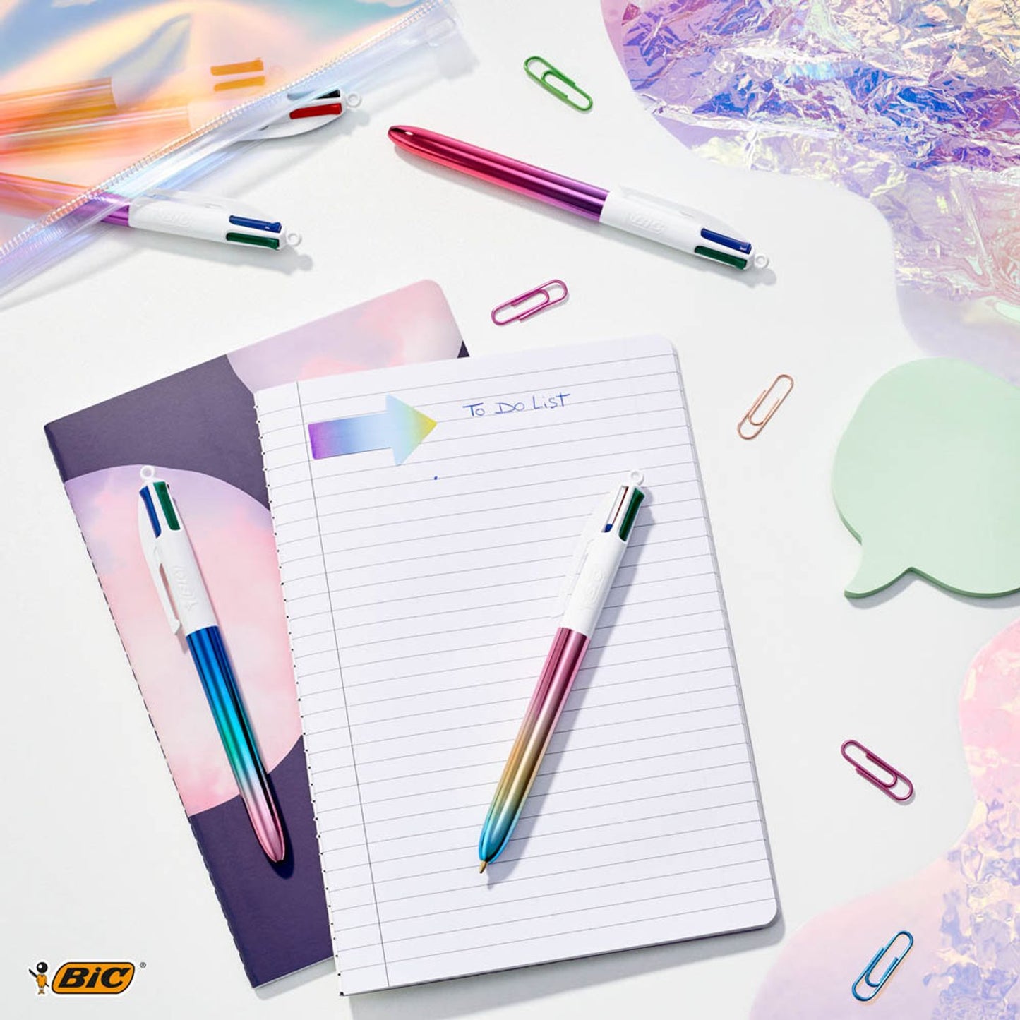 BIC 4-Farben-Kugelschreiber GRADIENT mehrfarbig, Schreibfarbe: farbsortiert | 511034