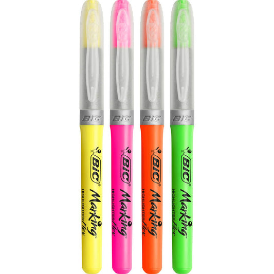 BIC Highlighter Flex Textmarker farbsortiert | 950470 | 1 Pack = 4 St.