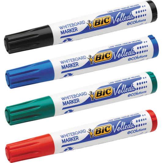 BIC Velleda Whiteboard-Marker-Set farbsortiert 2,2 mm | 902094 | 1 Pack = 4 St.
