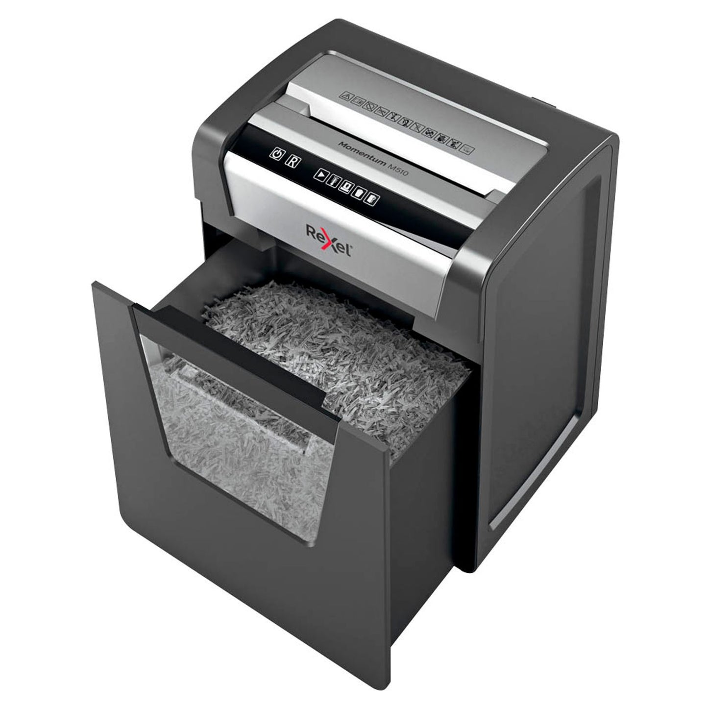 Rexel Momentum M510 Aktenvernichter mit Partikelschnitt P-5, 2 x 15 mm, bis , schwarz | 2104575EU