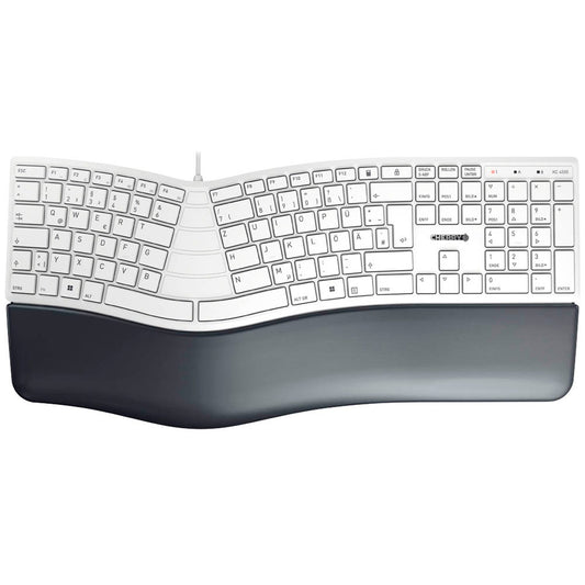 CHERRY KC 4500 ERGO ergonomische Tastatur kabelgebunden weiß-grau | JK-4500DE-0