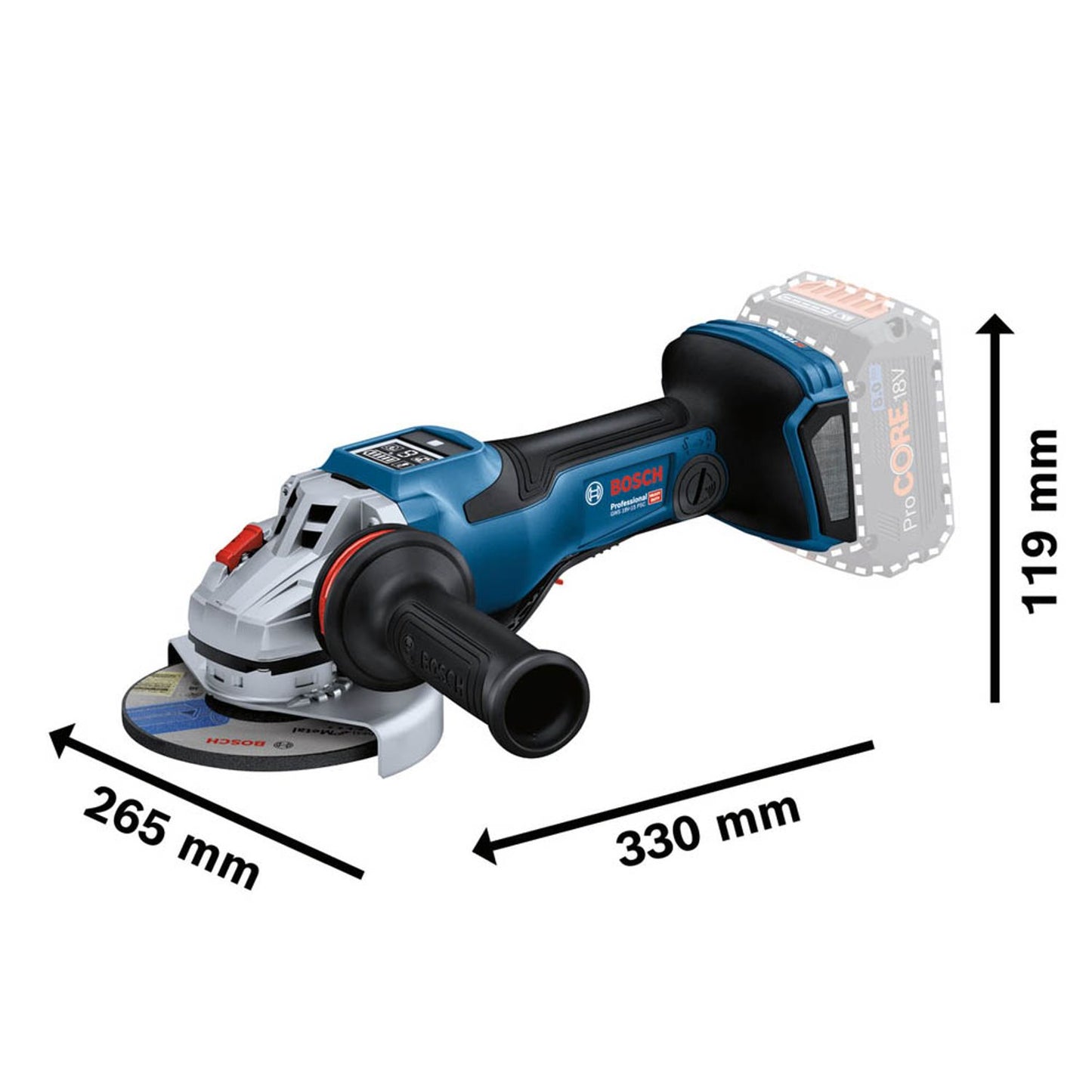 BOSCH Professional GWS 18V-15 PSC Winkelschleifer 18,0 V, ohne Akku | 0 601 9H6 B00