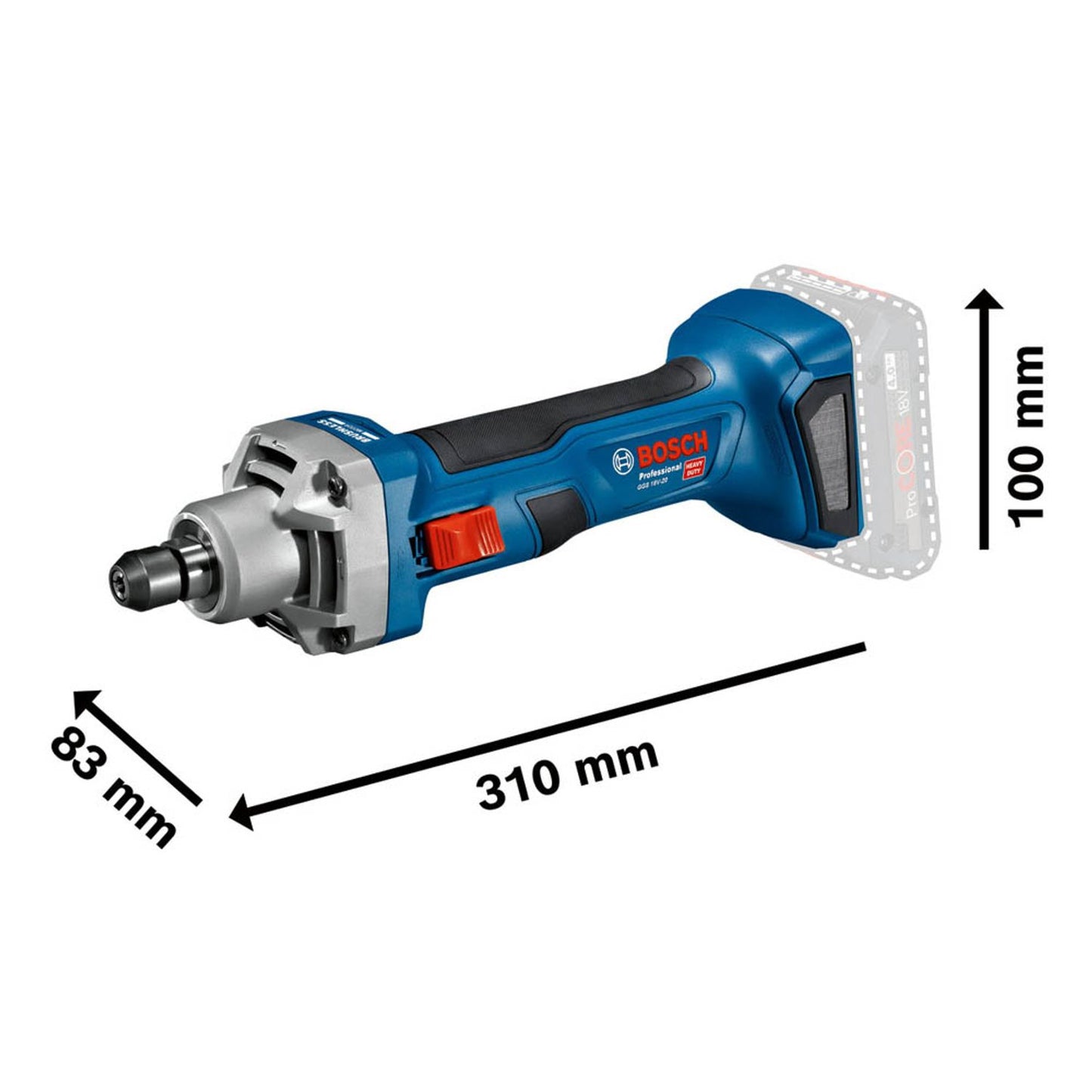 BOSCH Professional AKTION: GGS 18V-20 Akku-Geradschleifer 18,0 V, ohne Akku mit Prämie nach Registrierung | 0 601 9B5 401