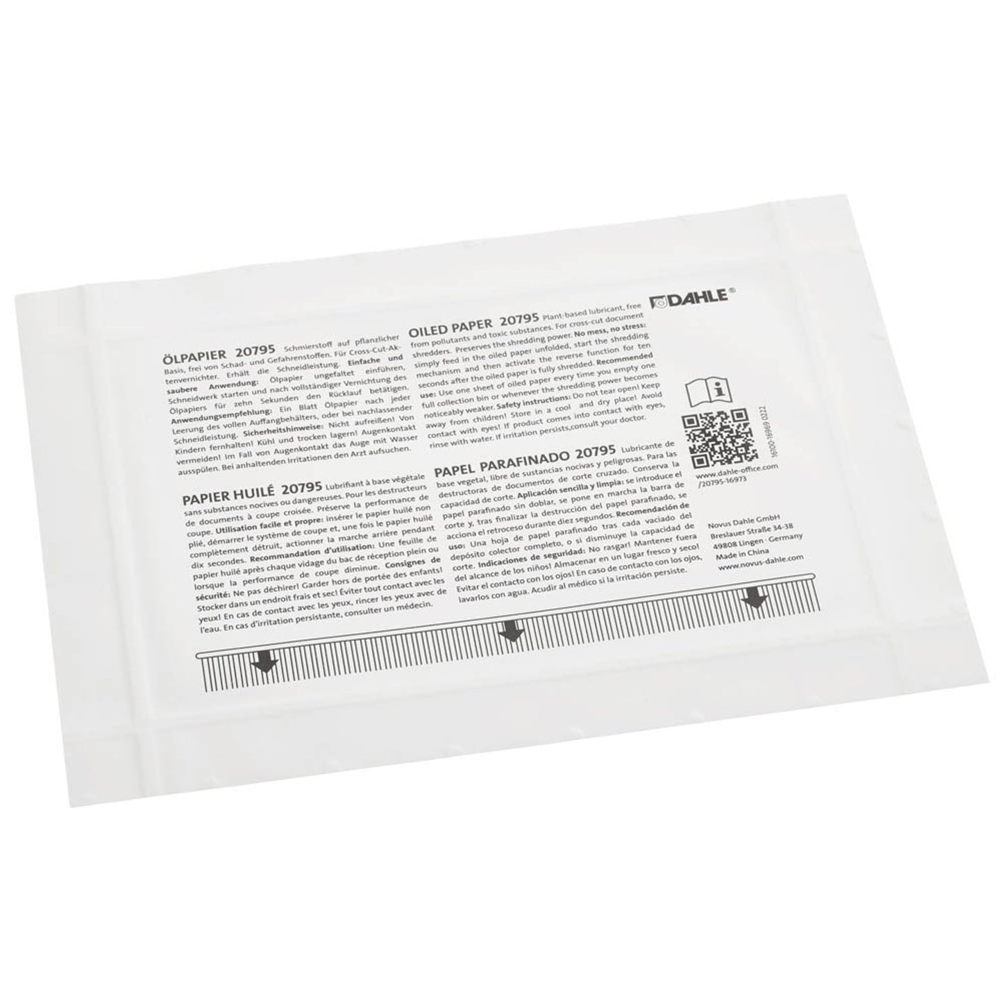 DAHLE Aktenvernichter-Ölblätter | 20795-16973 | 1 Pack = 12 St.
