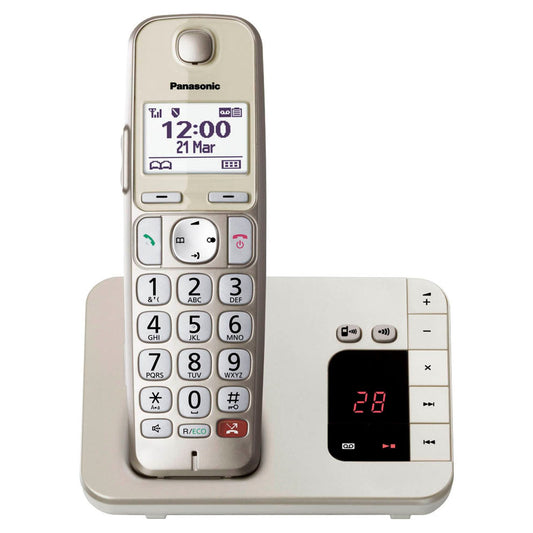 Panasonic Schnurloses Telefon mit Anrufbeantworter champagner | KX-TGE260GN