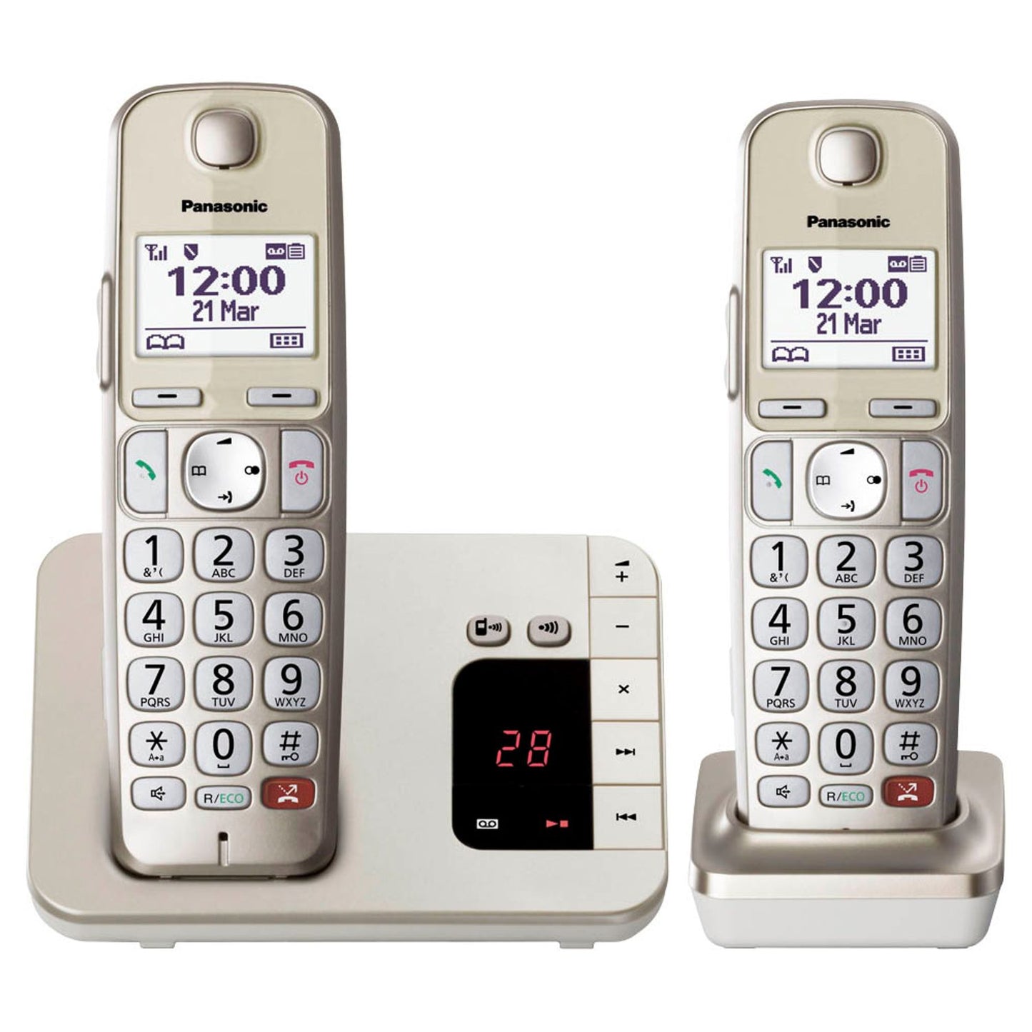 Panasonic Schnurloses Telefon-Set mit Anrufbeantworter champagner | KX-TGE262GN