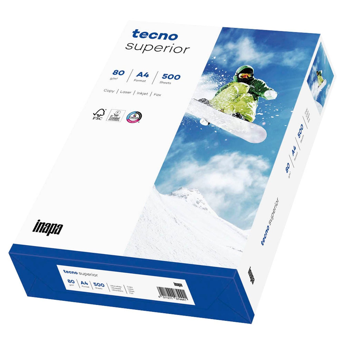 tecno Kopierpapier superior DIN A4 80 g/qm | 2100011536 | 1 Pack = 500 Blatt