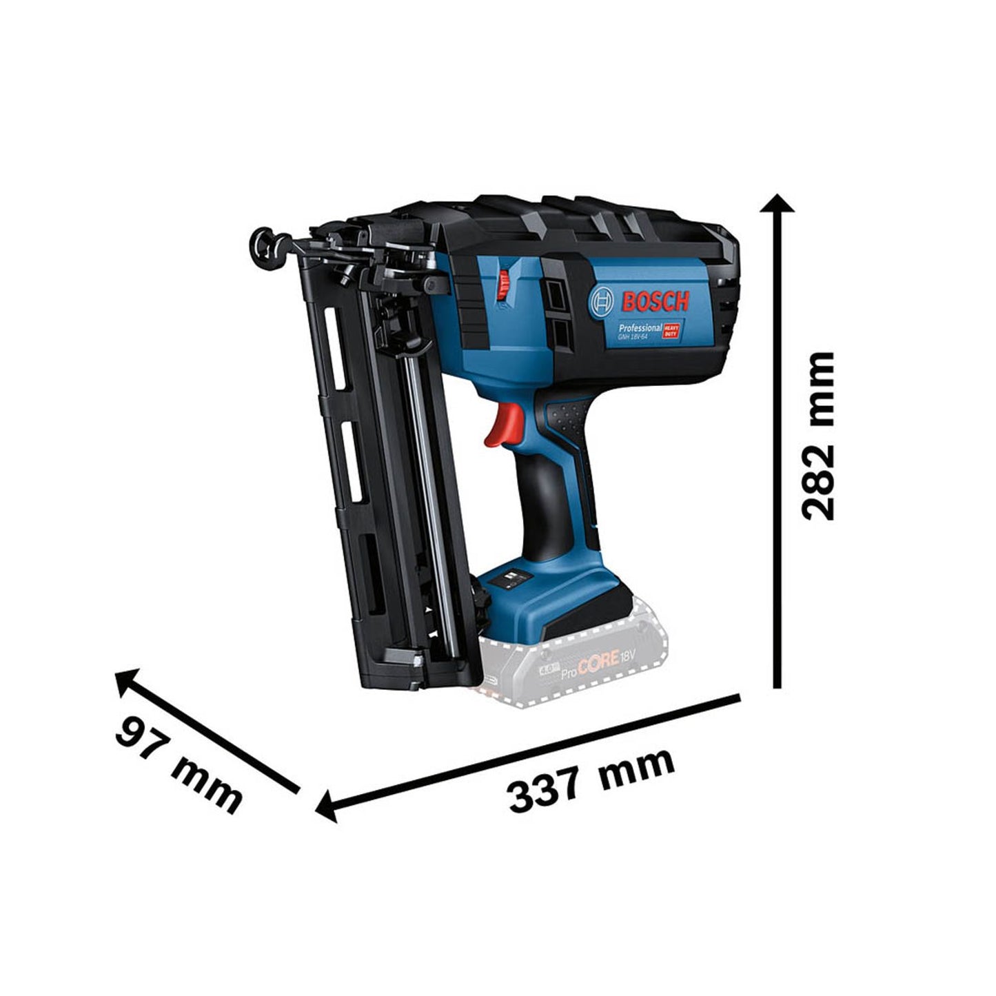 BOSCH Professional GNH 18V-64 Akku-Nagler 18,0 V, ohne Akku | 0 601 481 100