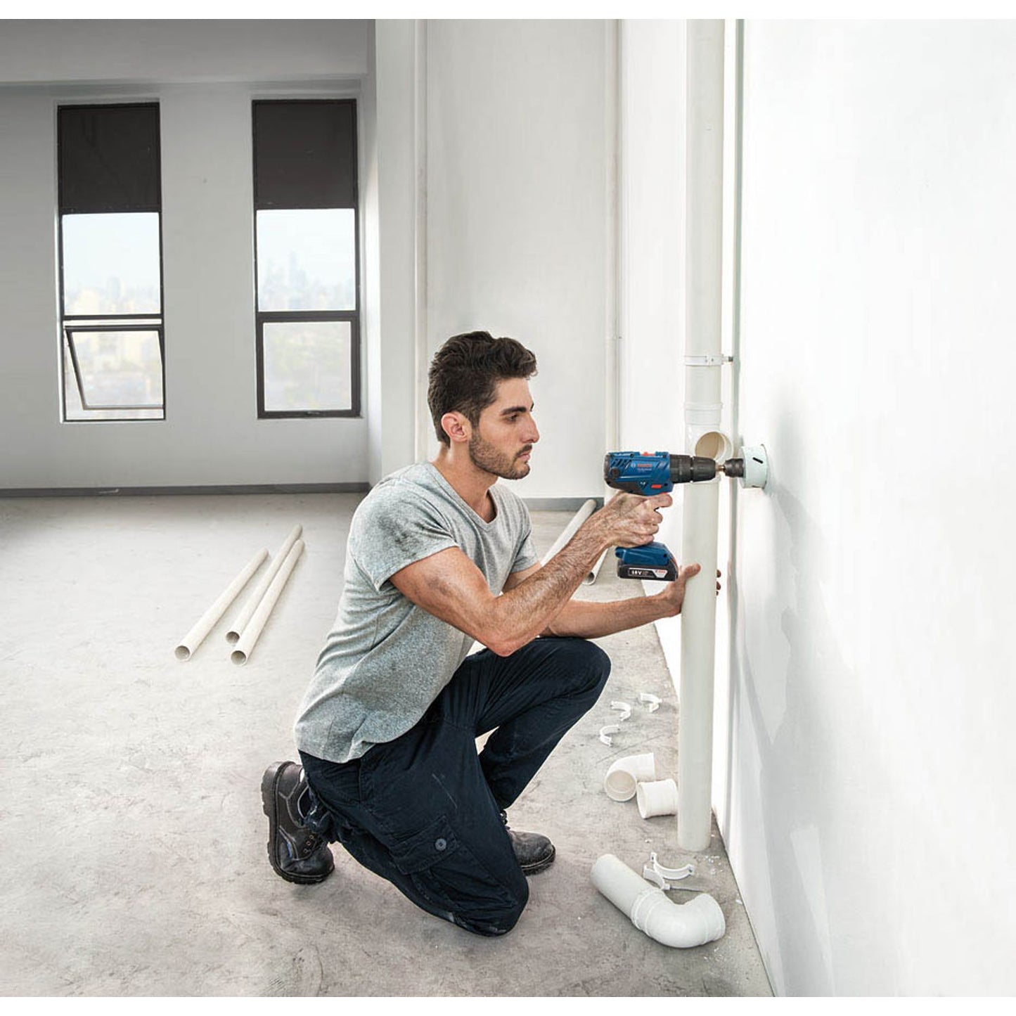 BOSCH Professional AKTION: GSB 18V-21 Akku-Schlagbohrschrauber-Set 18,0 V, mit 2 Akkus mit Prämie nach Registrierung | 0 601 9H1 107