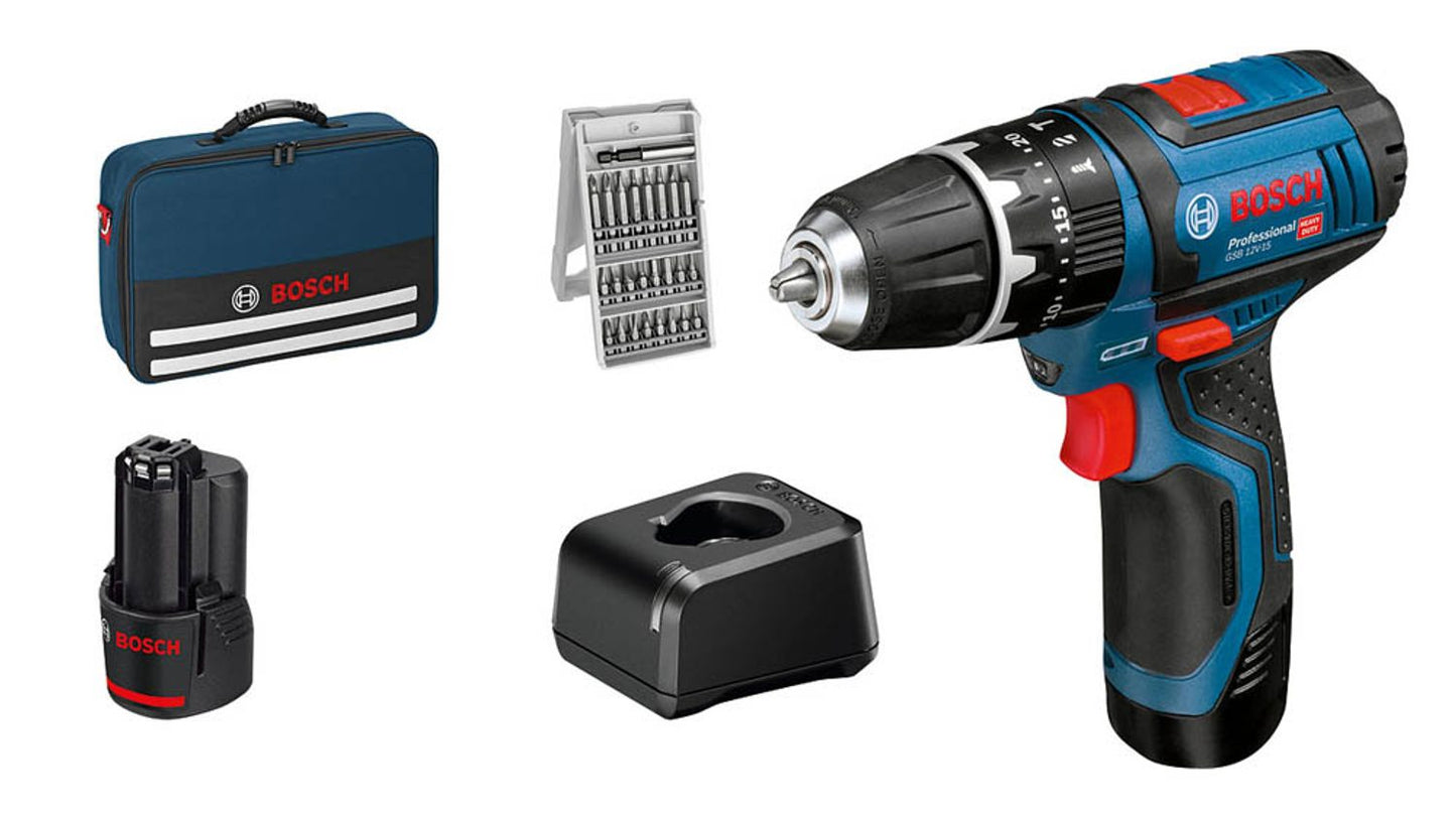 BOSCH Professional GSB 12V-15 Akku-Schlagbohrschrauber-Set 12,0 V,