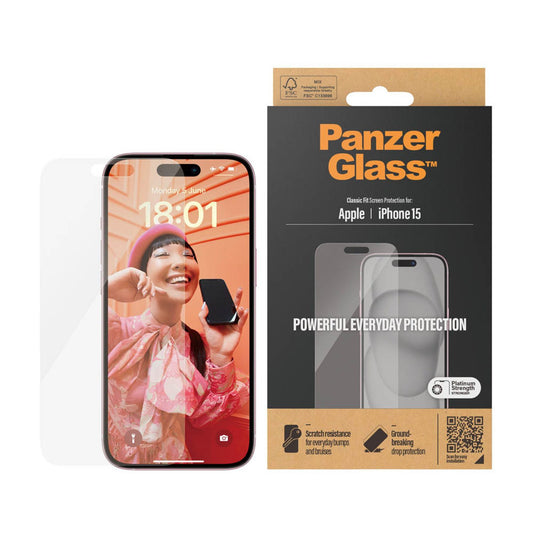 PanzerGlass™ Classic Fit Display-Schutzglas für Apple iPhone 15 | 2805