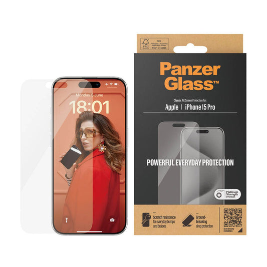 PanzerGlass™ Classic Fit Display-Schutzglas für Apple iPhone 15 Pro | 2806