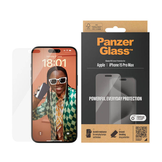 PanzerGlass™ Classic Fit Display-Schutzglas für Apple iPhone 15 Pro Max | 2808