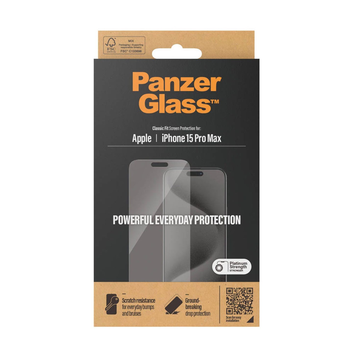 PanzerGlass™ Classic Fit Display-Schutzglas für Apple iPhone 15 Pro Max | 2808