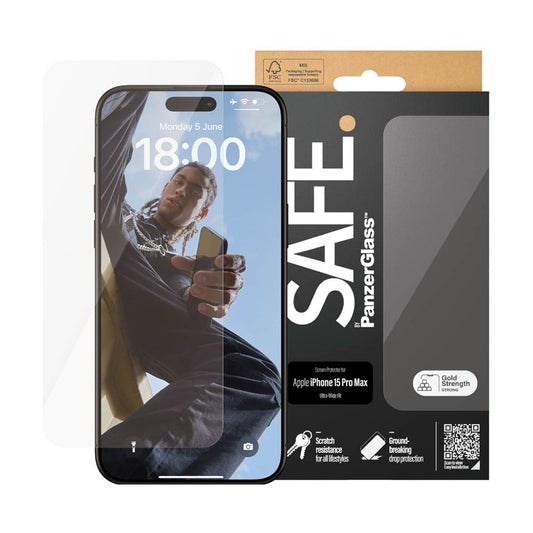 SAFE. by PanzerGlass™ Ultra Wide Fit Display-Schutzglas für Apple iPhone 15 Pro Max | SAFE95537