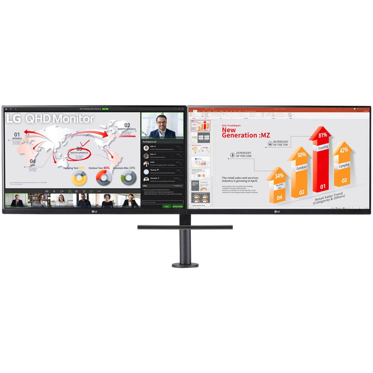 LG Ergo Dual 27QP88DP-BS Monitor 68,0 cm (27,0 Zoll) schwarz | 27QP88DP-BS.AEU