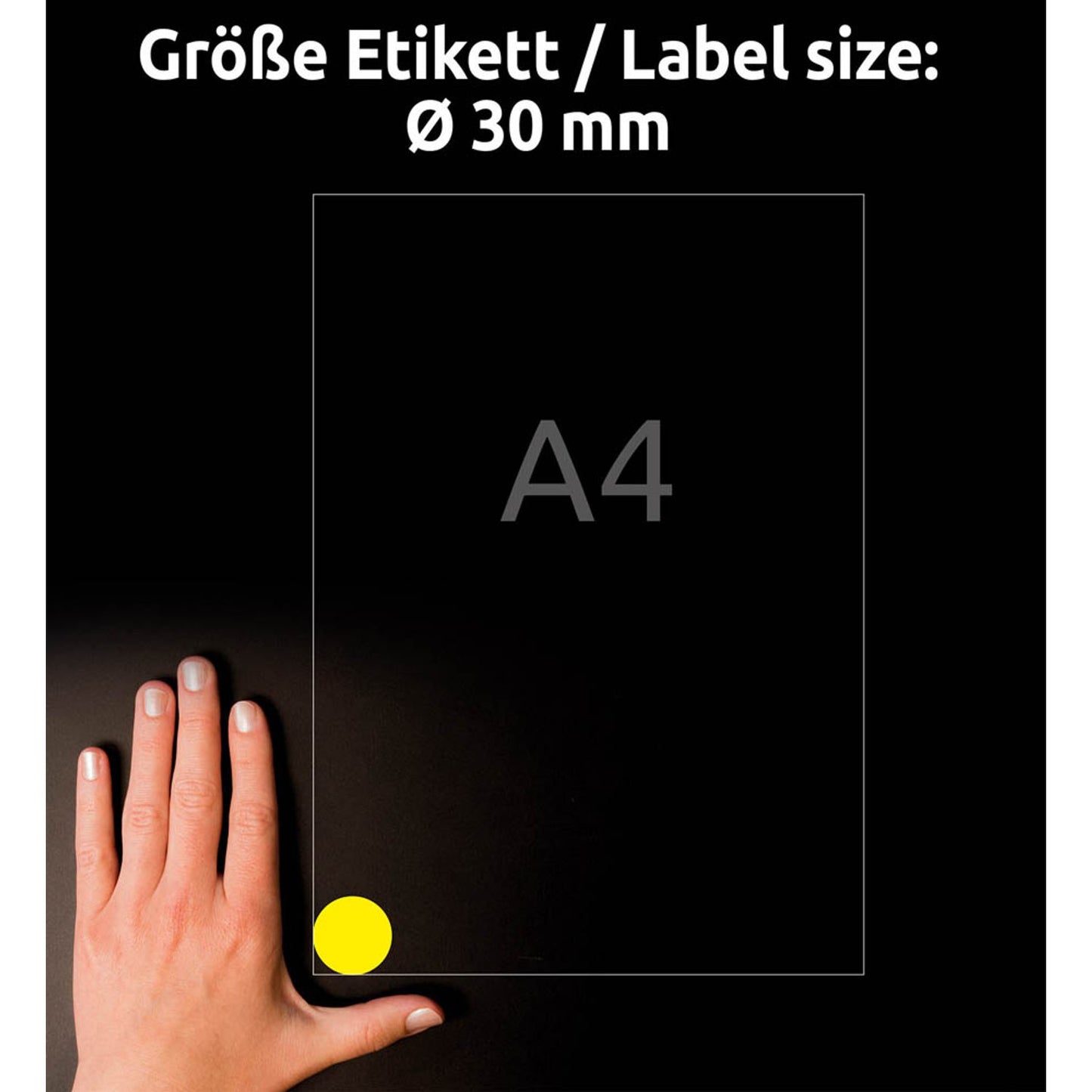 AVERY Zweckform wetterfeste Folienetiketten gelb 30,0 x 30,0 mm | L6128-20 | 1 Pack = 20 Blatt
