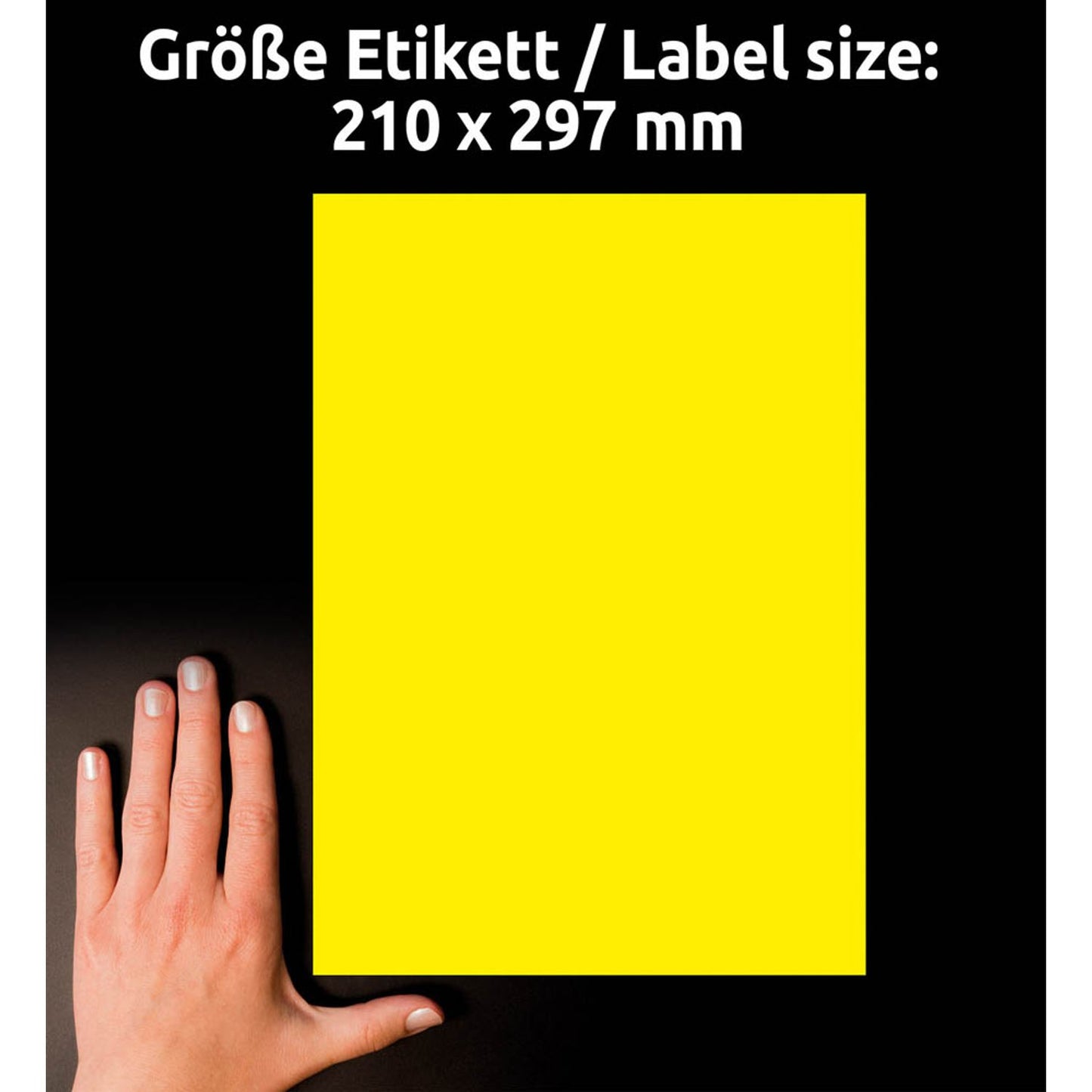 AVERY Zweckform wetterfeste Folienetiketten gelb 210,0 x 297,0 mm | L6111-20 | 1 Pack = 20 Blatt