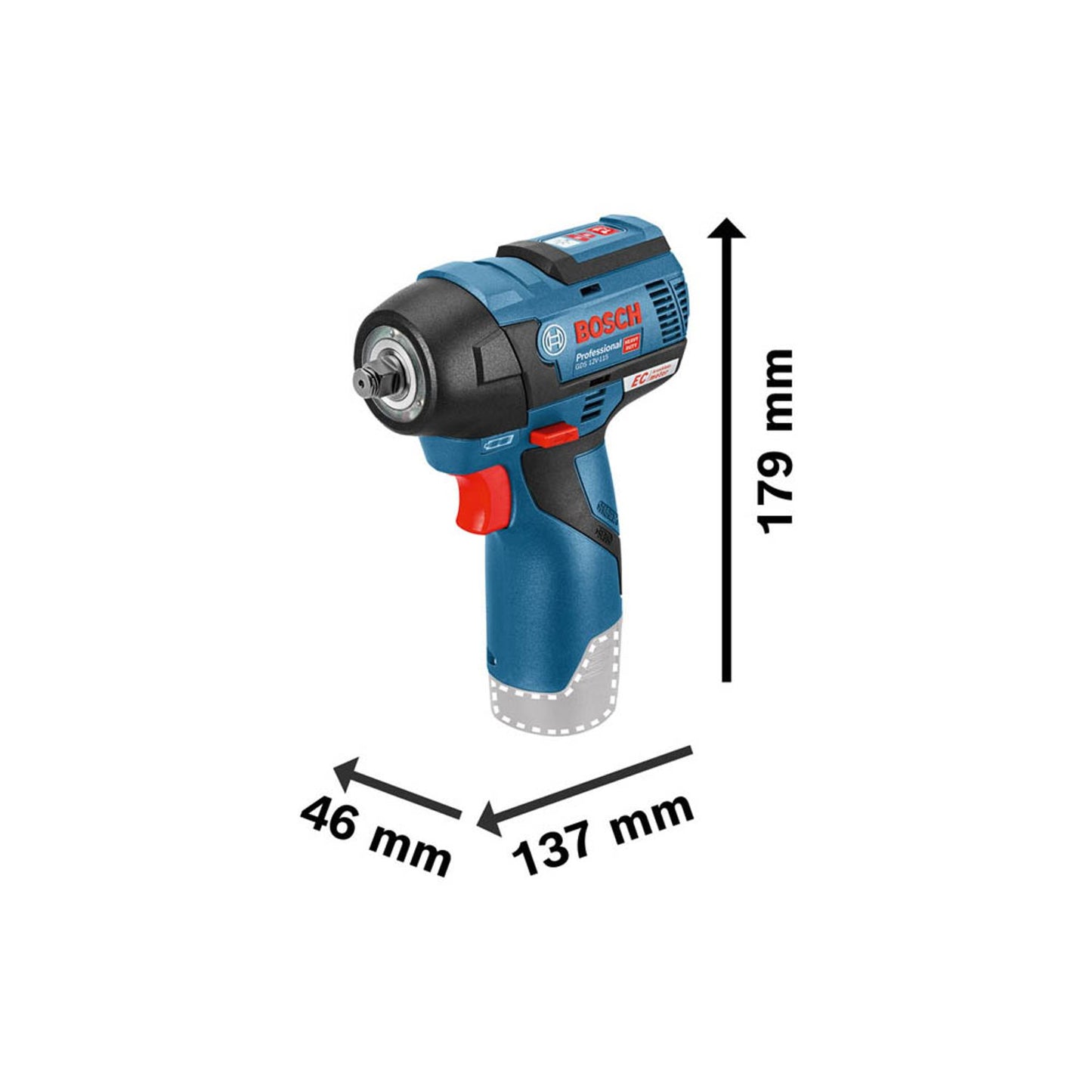 BOSCH Professional GDR 12V-115 Akku-Schlagbohrschrauber-Set 12,0 V, mit 2 Akkus | 6,019E+106