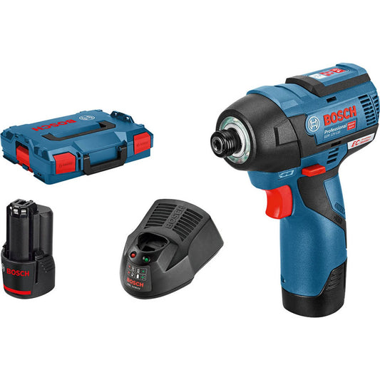 BOSCH Professional GDR 12V-110 Akku-Drehschlagschrauber-Set 12,0 V, mit 2 Akkus | 0 601 9E0 005