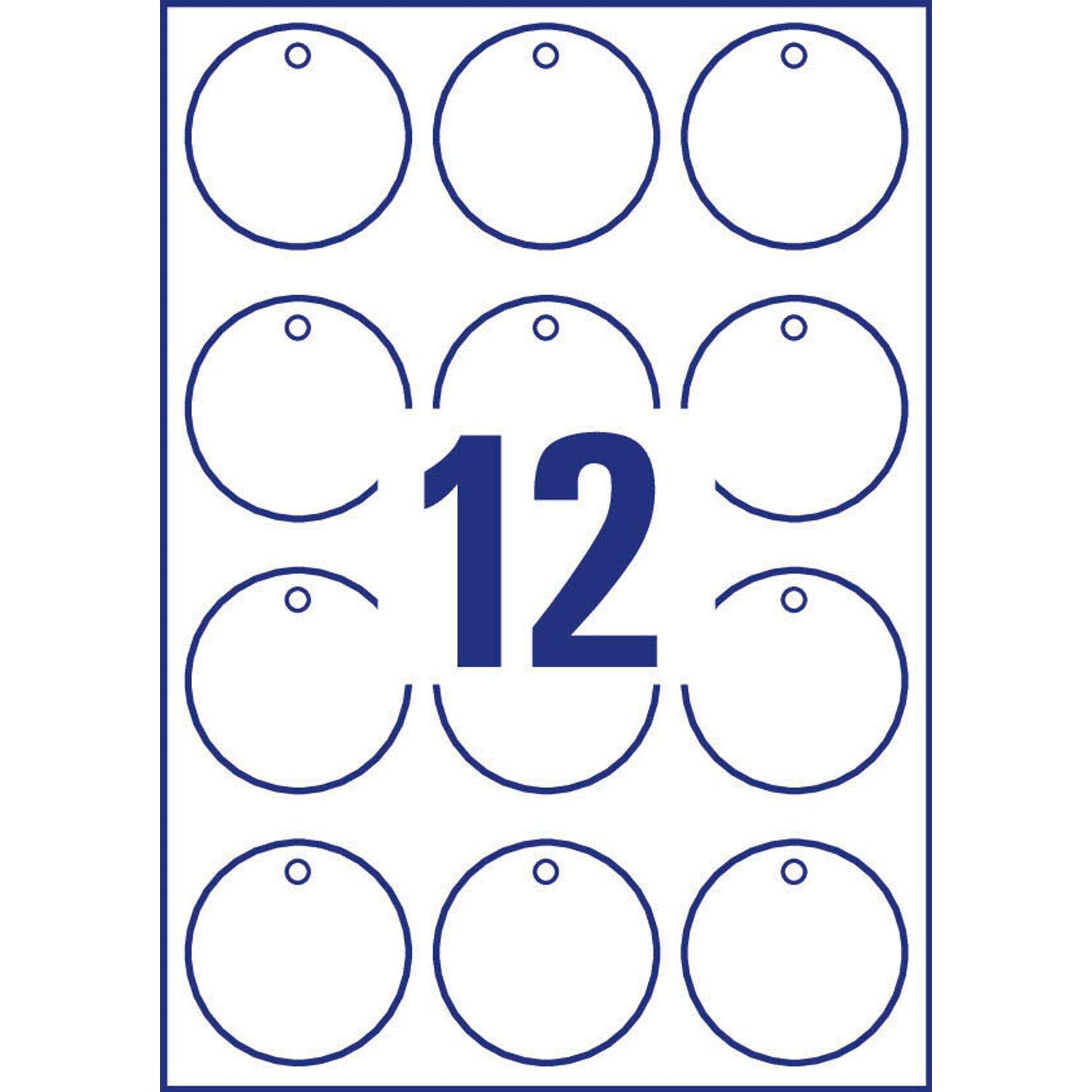 AVERY Zweckform Hängeetiketten weiß 60,0 x 60,0 mm blanko, kreisförmig | T2004-10 | 1 Pack = 120 St.