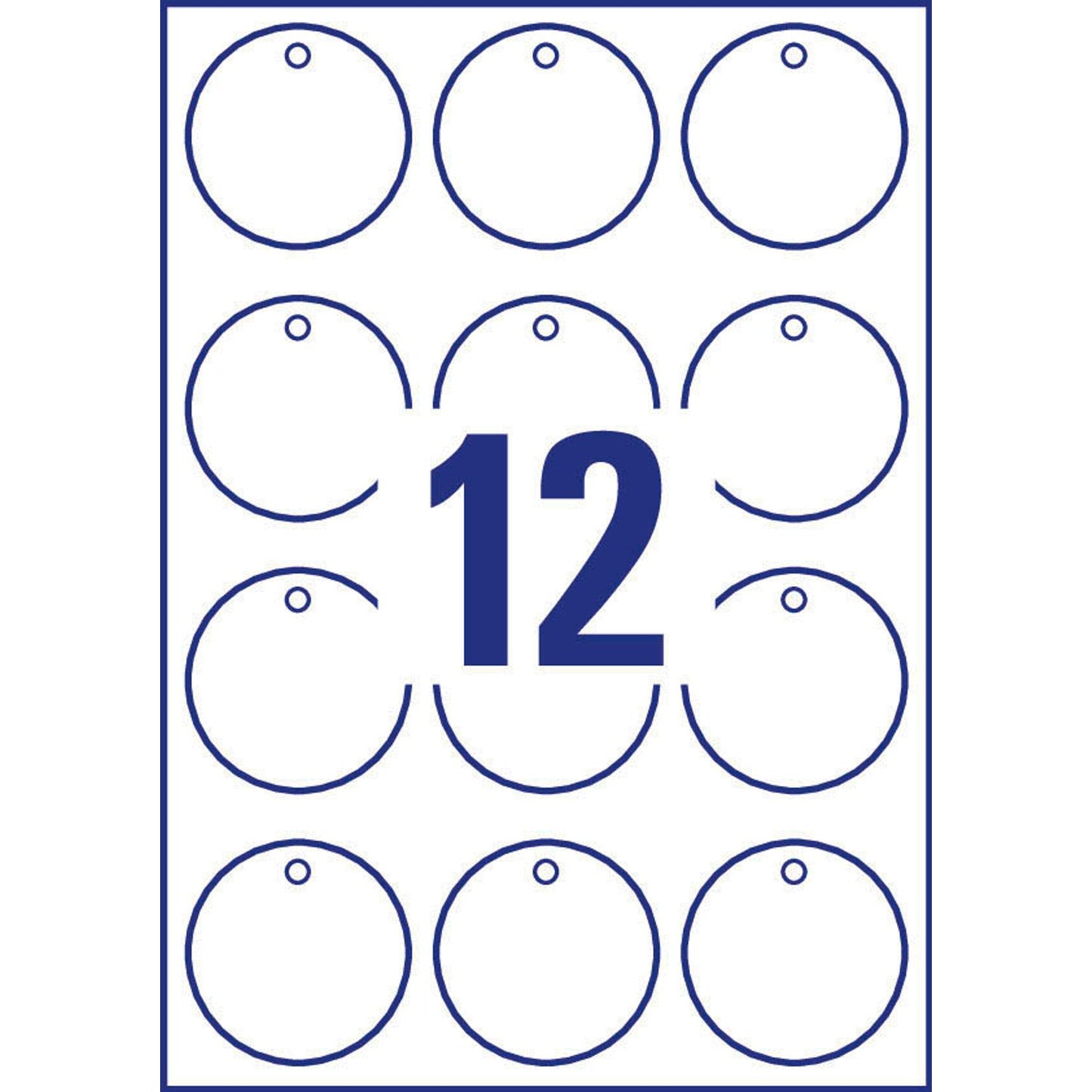 AVERY Zweckform Hängeetiketten weiß 60,0 x 60,0 mm blanko, kreisförmig | T3004-10 | 1 Pack = 120 St.