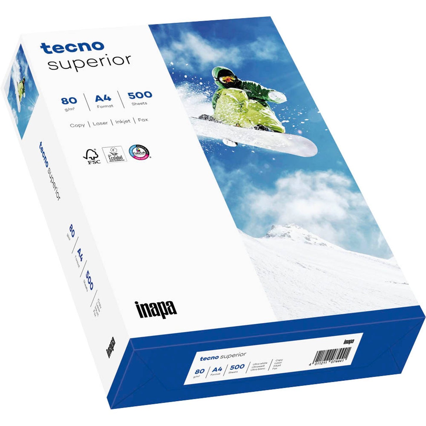 tecno Kopierpapier superior DIN A4 80 g/qm | 2100011536 | 1 Pack = 500 Blatt