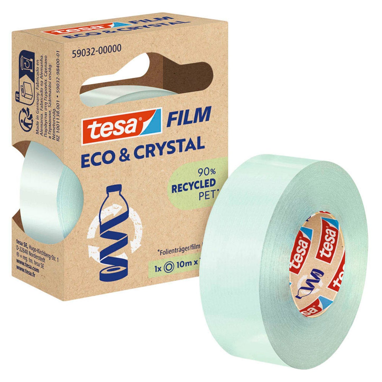tesa ECO & CRYSTAL Klebefilm transparent 19,0 mm x 10,0 m 1 Rolle
