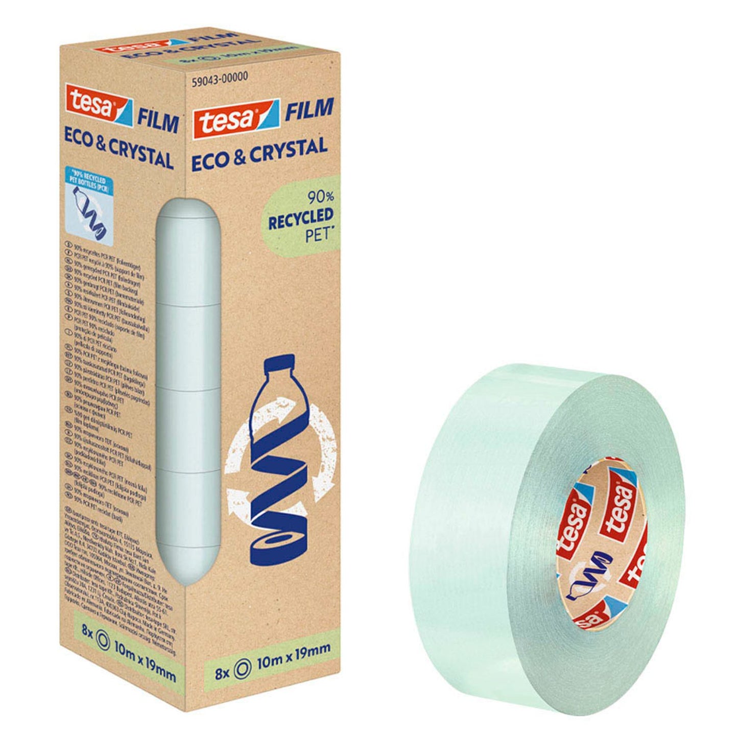 tesa tesafilm® ECO & CRYSTAL Klebefilm transparent 19,0 mm x m 8 Rollen