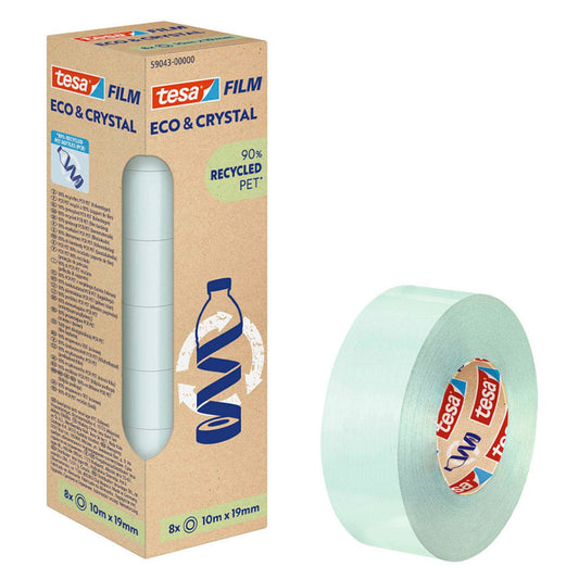 tesa tesafilm® ECO & CRYSTAL Klebefilm transparent 19,0 mm x m 8 Rollen