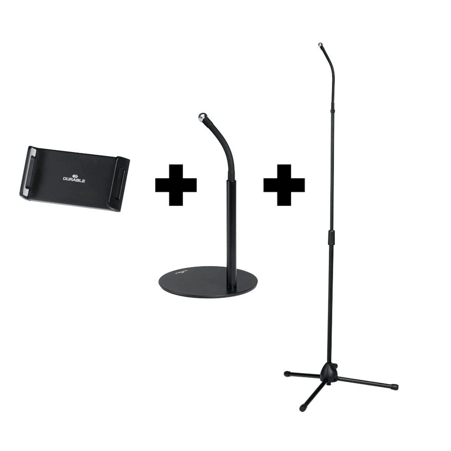 DURABLE Tablet-Halterung TWIST COMBI schwarz für 1 Tablet, Stangenhalterung | 894301