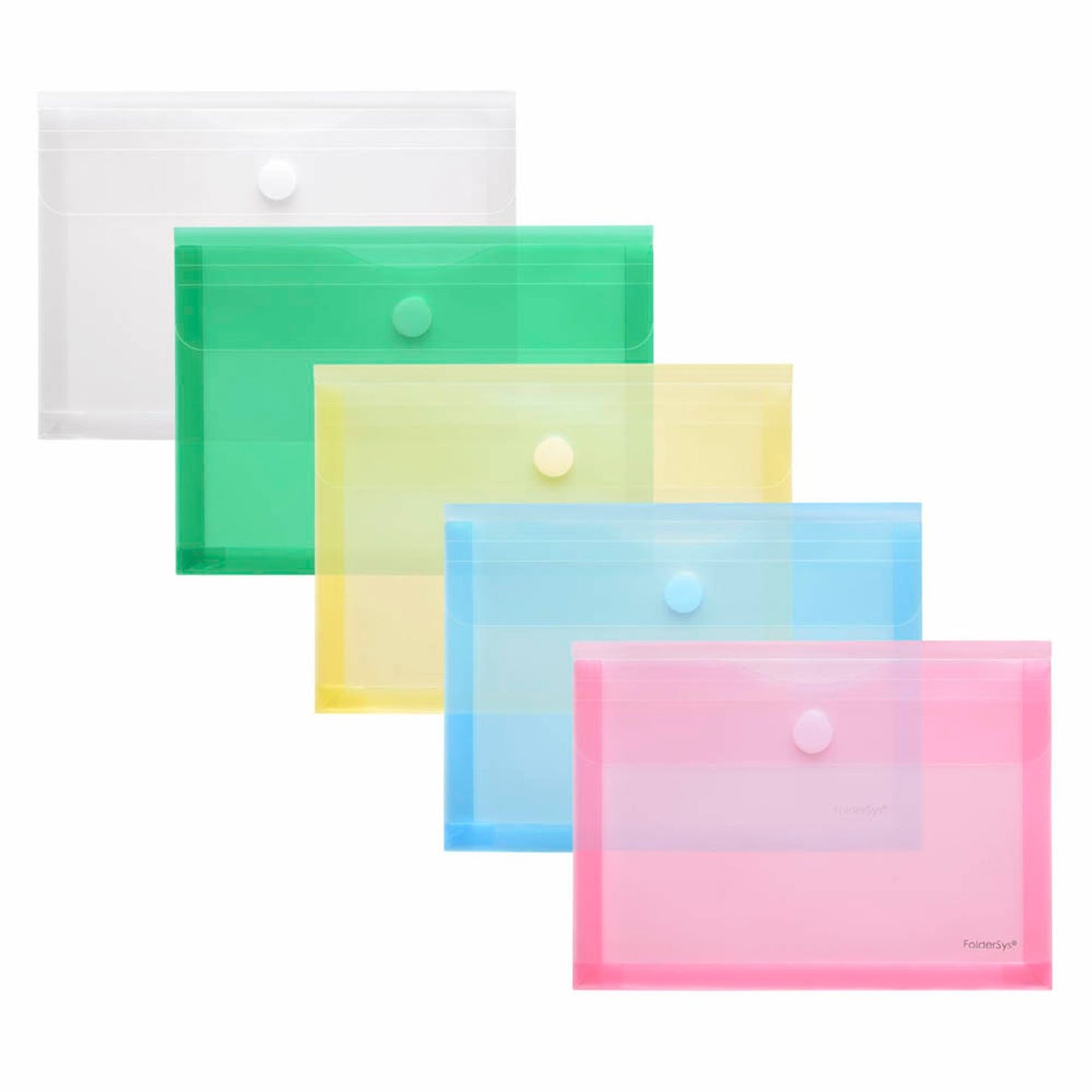 FolderSys Dokumententaschen DIN A5 farbsortiert glatt 0,20 mm | 40114-94 | 1 Pack = 10 St.