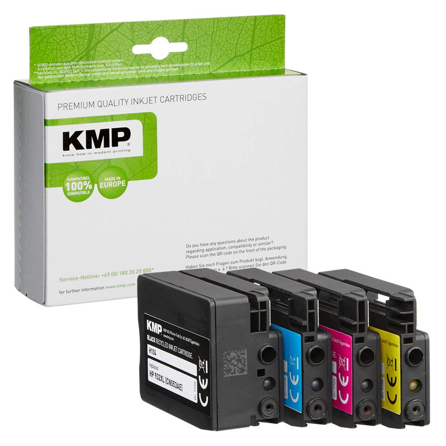KMP H174V schwarz, cyan, magenta, gelb Druckerpatronen kompatibel zu HP 932XL/933XL (C2P42AE), 4er-Set | 1725,4005 | 1 Pack = 4 St.