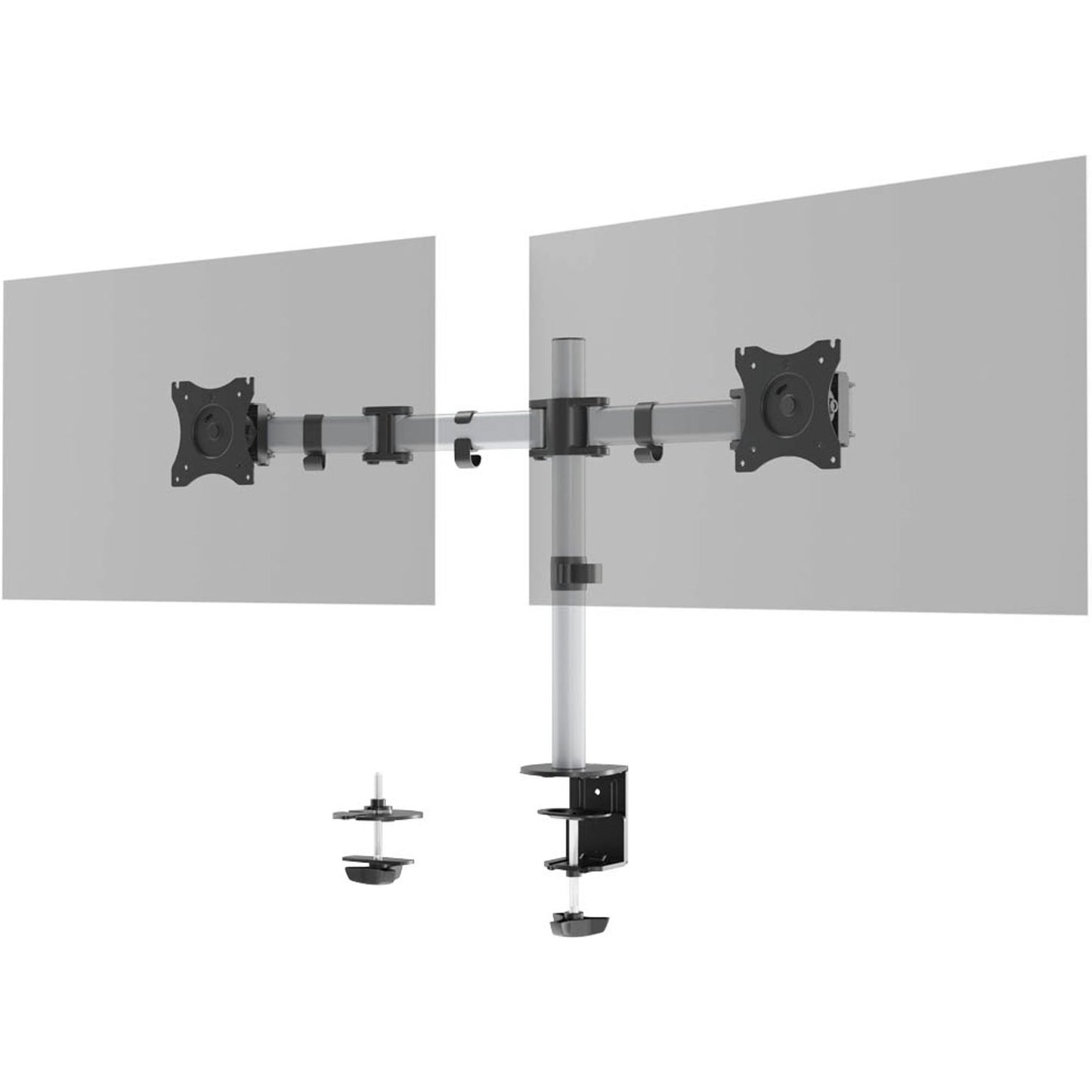 DURABLE Monitor-Halterung SELECT silber für 2 Monitore, Tischklemme, Tischbohrung | 509523