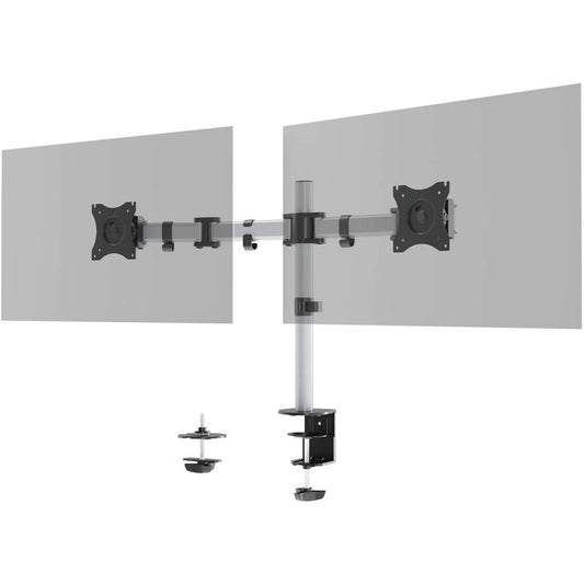 DURABLE Monitor-Halterung SELECT silber für 2 Monitore, Tischklemme, Tischbohrung | 509523